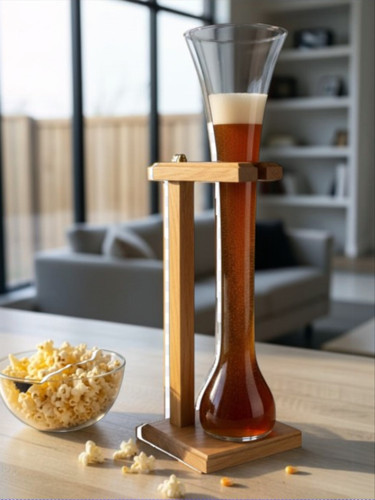 Half yard beer glass wooden - half,