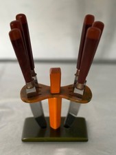 6 X Art Deco Fruit Knives With
