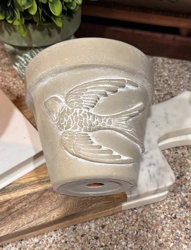 Handcrafted clay planter - 6”,