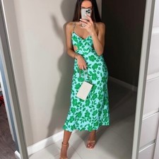 Zara Green Blue Floral Strappy