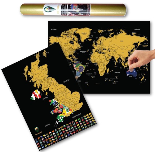 Scratch off world and uk - a3,