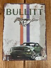 Bullitt Mustang Tin Sign – Steve McQueen Classic Car Poster – Ford Garage Decor