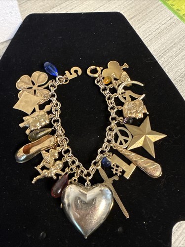 Vintage chunky charm bracelet - chunky,