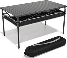 Folding Camping Table Aluminium Roll-Up BBQ Garden Picnic 100kg Load