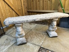 Stone bench with squirrel