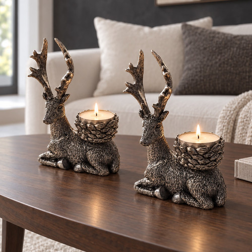 Christmas stag candle holder - stag,