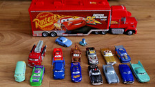 DISNEY CARS LARGE MACK HAULER CARRIER + 16  DIECAST CARS