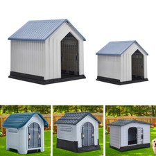 Small- Large Dog House Outdoor Indoor Puppy Shelter Dog Kennel with Air Vents UK