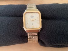 Vintage Citizen Quartz Gold Plated Watch with Expanding Bracelet