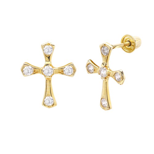 Solid 14k gold cross - gold,