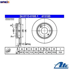 2x BRAKE DISC 24.0113-0185.1