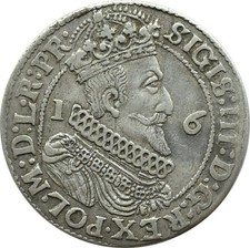 Silver Coin 	Polish–Lithuanian Commonw. Sigismund III Vasa, ort 1623 PR●, Gdansk