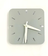 Small Acrylic Square Light Grey Wall Clock With White Hands
