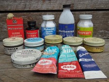 Vintage Original Shoe Polish Cream Cleaning Job Lot Advertising Display Prop