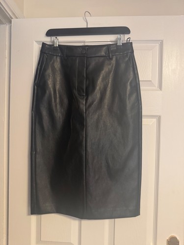 Faux leather black skirt - leather,