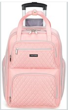Rolling Laptop Travel Backpack with Wheels for Women - 15.6 Inch Laptop Bag