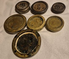 ​Antique Brass & Iron Scale Weights Mixed Lot Vintage Kitchen Shop Apothecary