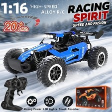 1:16 upto 80KM/H 50KM/H 4WD RC Car LED Remote Control High Speed 4X4 Truck 2 Bat