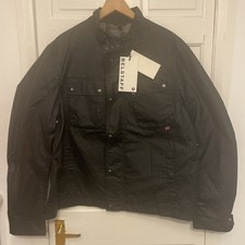 Belstaff Men's BEAT Jacket Black UK Size 50 Waxed Cotton Mid-Length NEW Genuine
