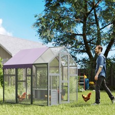 Large Chicken Run, Walk In Chicken Coop with Waterproof Cover, 1.7 x 1.8 x 1.8 m