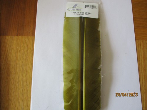 Turkey biot quills olive pair - biot,