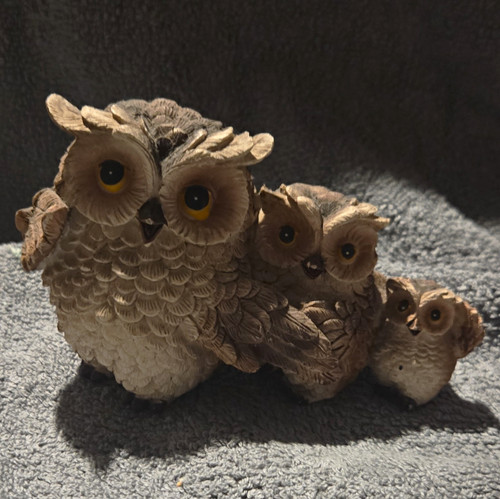 Creations owl family resin - creations,