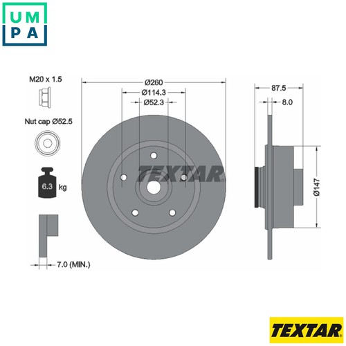 Brake disc 92295203 for - 92295203,