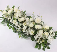 100 Cm Artificial Silk Flowers Row Fake Rose Floral Garland for Wedding Arch 