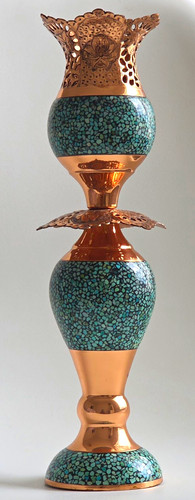 35cm copper vase - vase, enamel