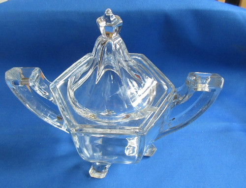 Vintage glass hexagonal sugar - vintage,