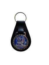 BLACK  LEATHER KEYRING/ FOB