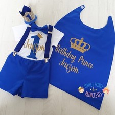 Blue & gold baby boys prince