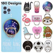 Phone Ring Holder Finger 360 Mount Stand Grip Case Kids Mobile Initial Star Sign