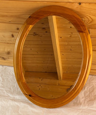 Vintage Pine Oval Wall Mirror