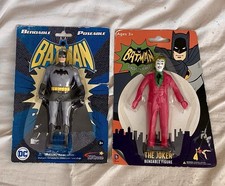 2 NJ Croce DC Batman & Joker Bendable Figures Sealed On Cards