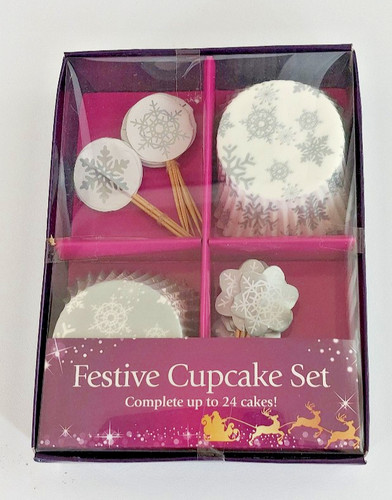 Festive cupcake set - cupcake, white