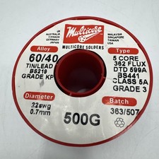 MULTICORE / LOCTITE    0.7mm 60/40 Tin/Lead Solder Wire 500g 22SWG 5 Core 362