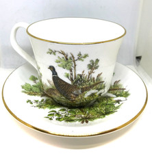 Elizabethan Staffordshire Pheasant Hand Decorated Bone China Cup & Saucer