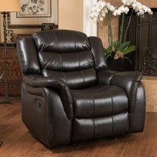 Black Leather Armchair Glider