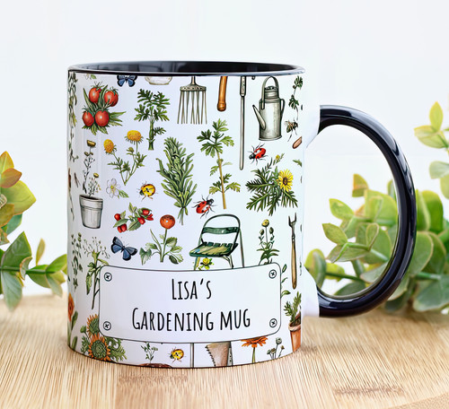 Personalised gardening mug - personalised,