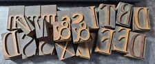 Vintage Printers Block Letterpress Wooden Print Medium Upper Lower Case Letters