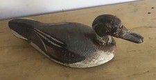 Original, Antique, Hand Crafted & Painted, Decoy  Duck With Attached Lead Weight