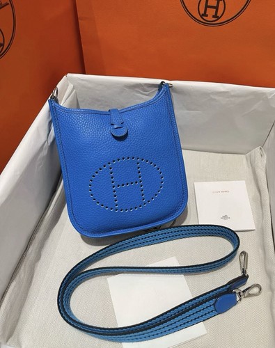 Hermes evelyne blue leather - 16,