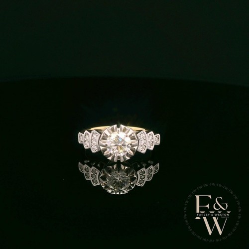 18ct gold diamond ring - diamond,