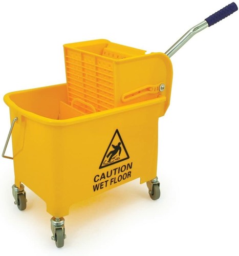 Mop bucket and - mop, wringer