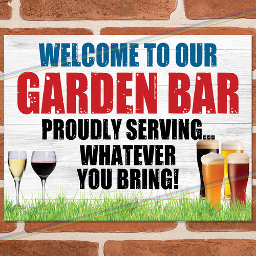 Garden bar funny metal signs - bar,