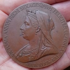 LARGE 55mm Official Bronze Diamond Jubilee Medallion 1837 - 1897 QUEEN VICTORIA