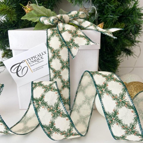Quality christmas ribbon green - ribbon,