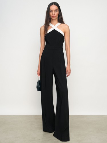 Reiss womens black halter neck - black,