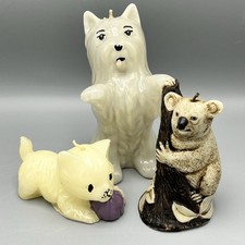 Vintage Candles Dog Cat Koala Novelty Animal Shape X3 Unused